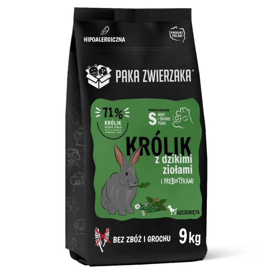 Paka Zwierzaka kuivtoit koerale Puppy Rabbit with Wild Herbs S, 9kg