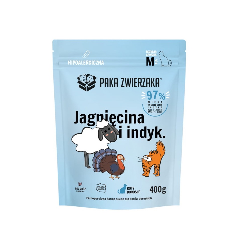 Paka Zwierzaka kuivtoit kassile Lamb and Turkey M, 400g