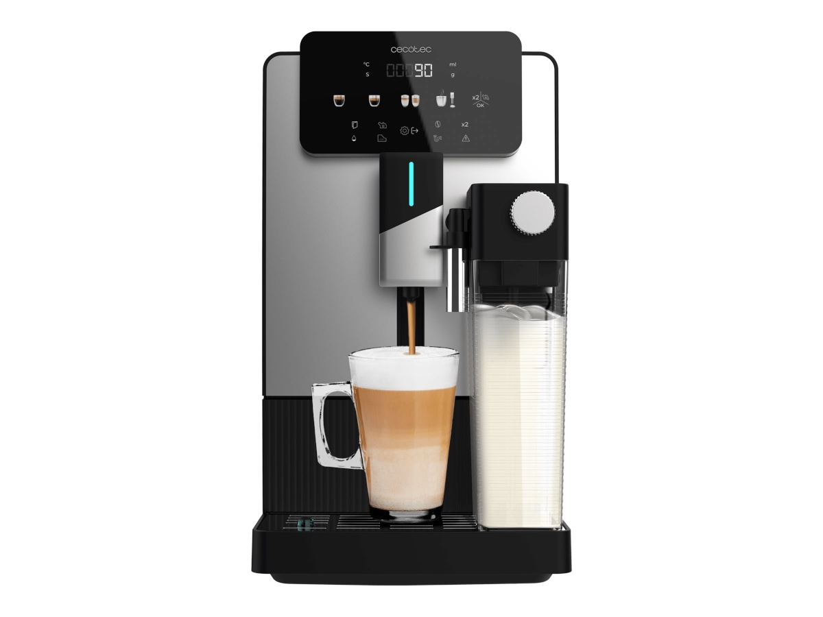 Cecotec kohvimasin Cecotec Coffee machine | Cremmaet Latte Jar | Pump pressure 19 bar | Automatic | Built-in milk frother | must/hõbedane | 1500 W