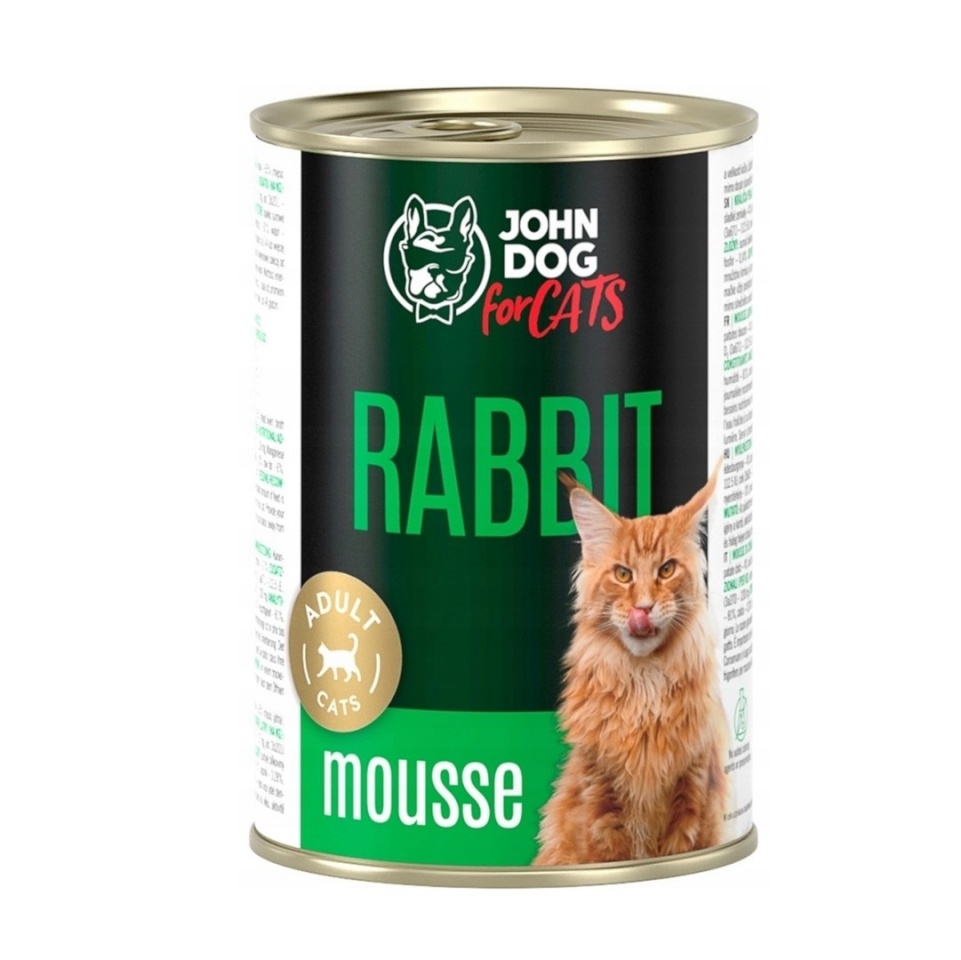 John Dog kassitoit For Cats Rabbit Mousse, 400g