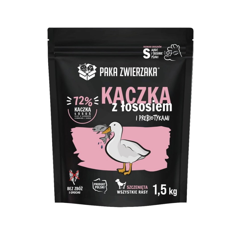 Paka Zwierzaka kuivtoit koerale Puppy Duck with Salmon S, 1,5kg
