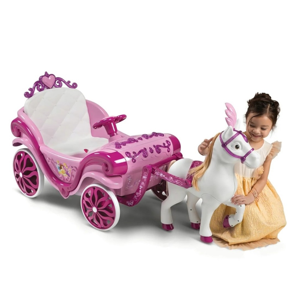 Huffy elektrijalgratas Electric Disney Princess carriage with horse 6 V roosa