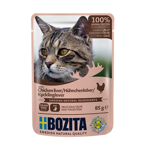 Bozita kassitoit Chicken Liver Chunks in Jelly, 85g