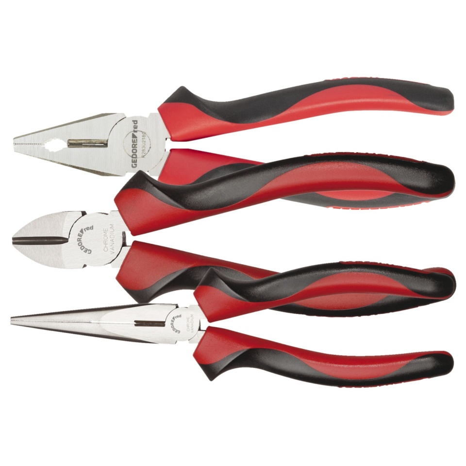 Gedore tangid punane Pliers Set 3-osaline