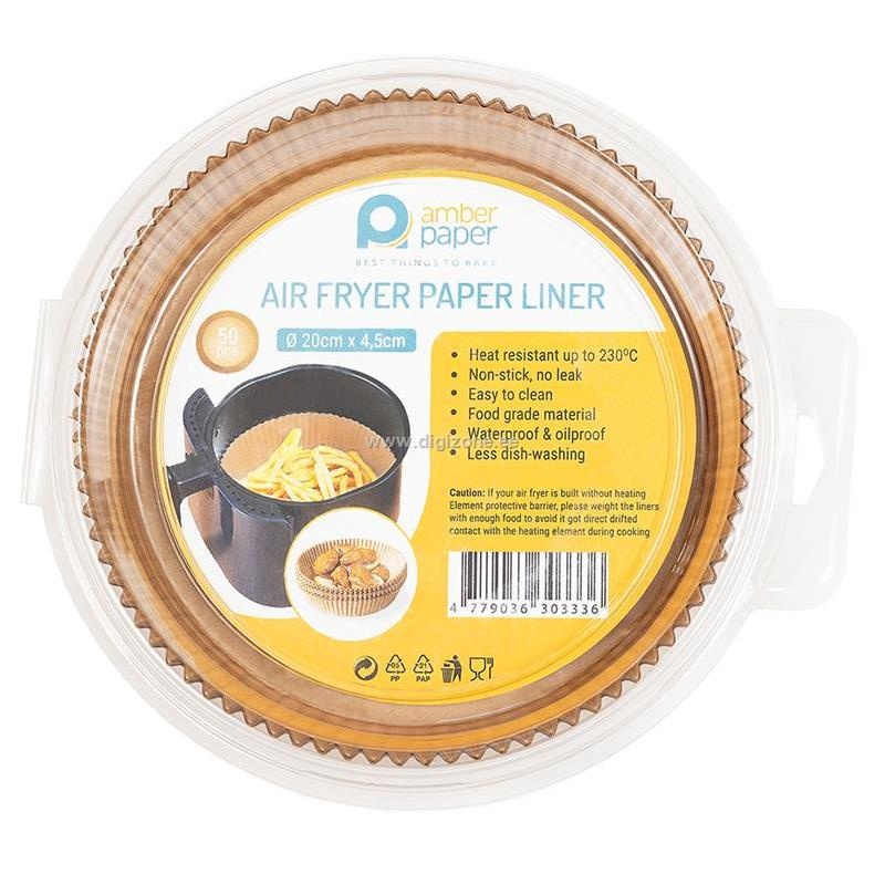 Amber Paper kuumaõhufritüüri pabervormid 3132846 Paper Liners for Air Fryer, 20 x 4,5cm, 50tk