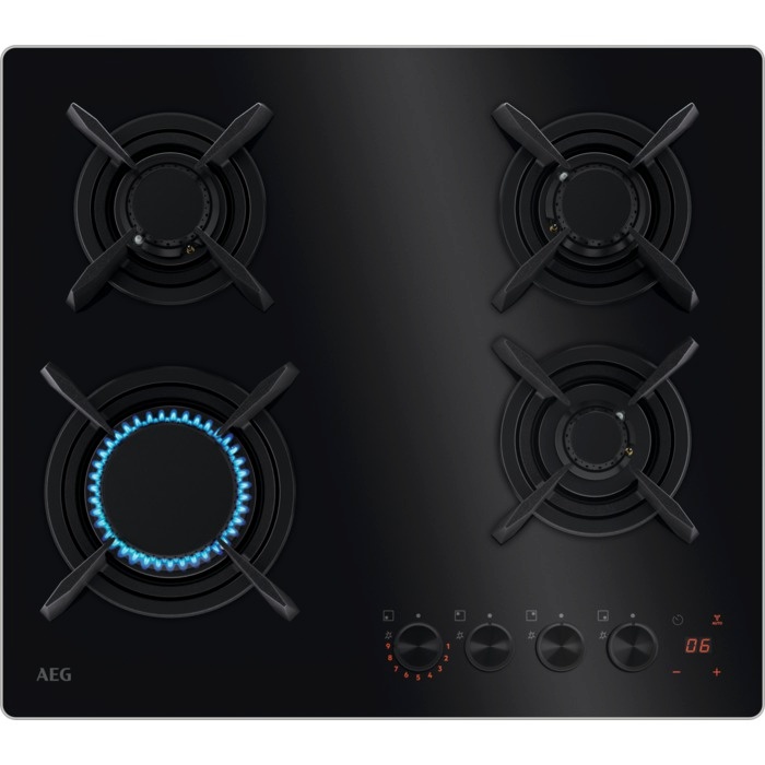 AEG integreeritav pliidiplaat HKB64453NB Serie 8000 "Flame Light" Hob2Hood Gas Hob, 60cm, must