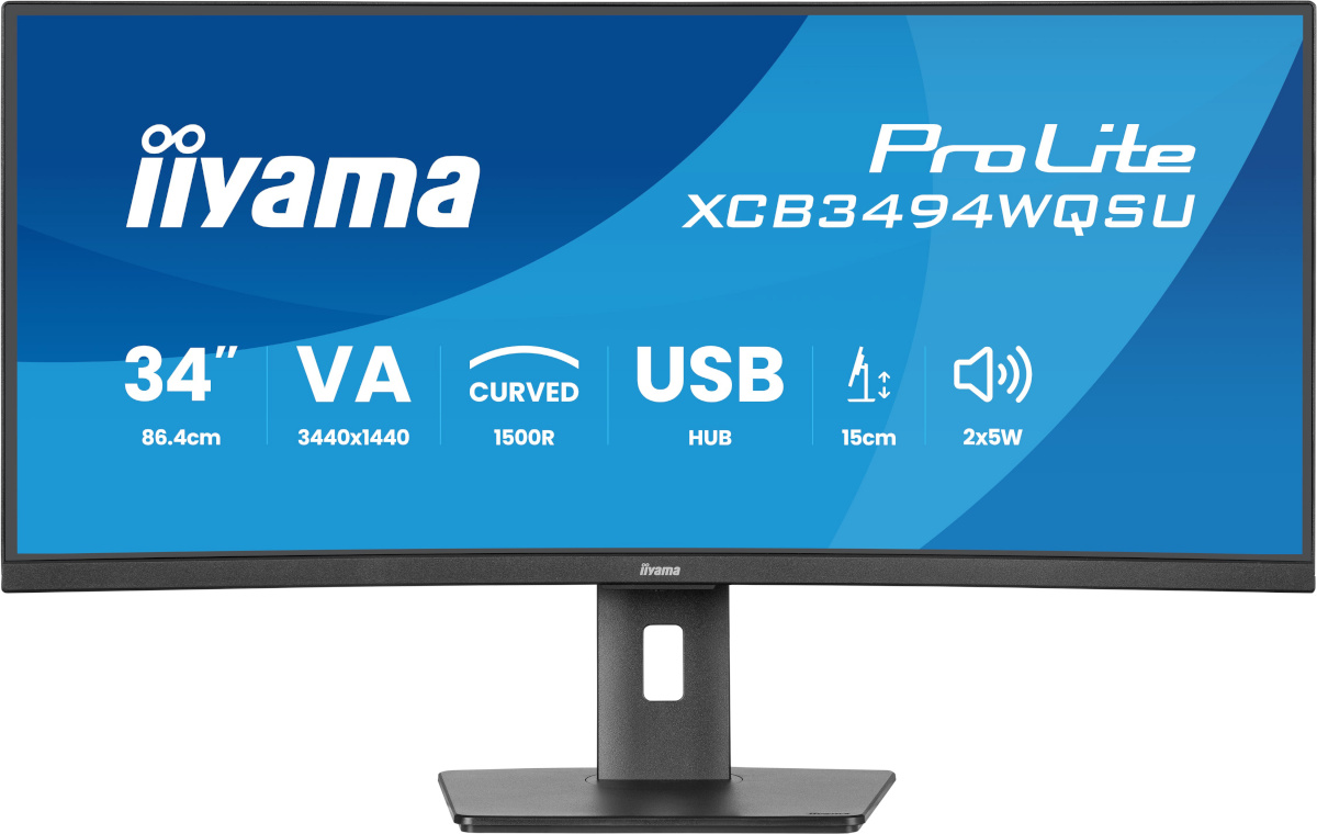 iiyama monitor 86,7cm (34") XCB3494WQSU-B1 21:9 2xHDMI+DP+USB Curv