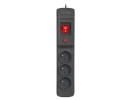 Armac pikendusjuhe Surge Protector M3 Multi 1.5m must (3 slots)