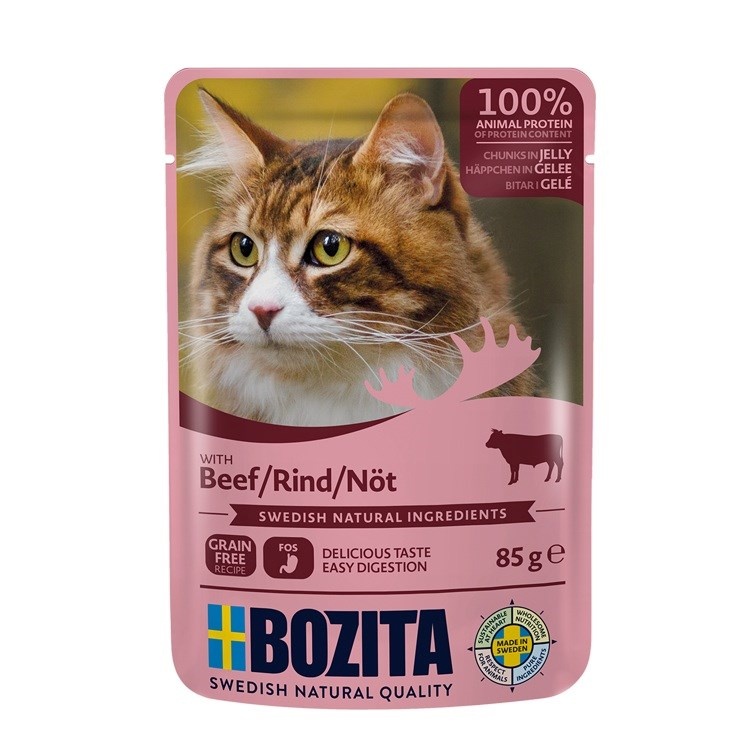 Bozita kassitoit Beef Chunks in Jelly, 85g