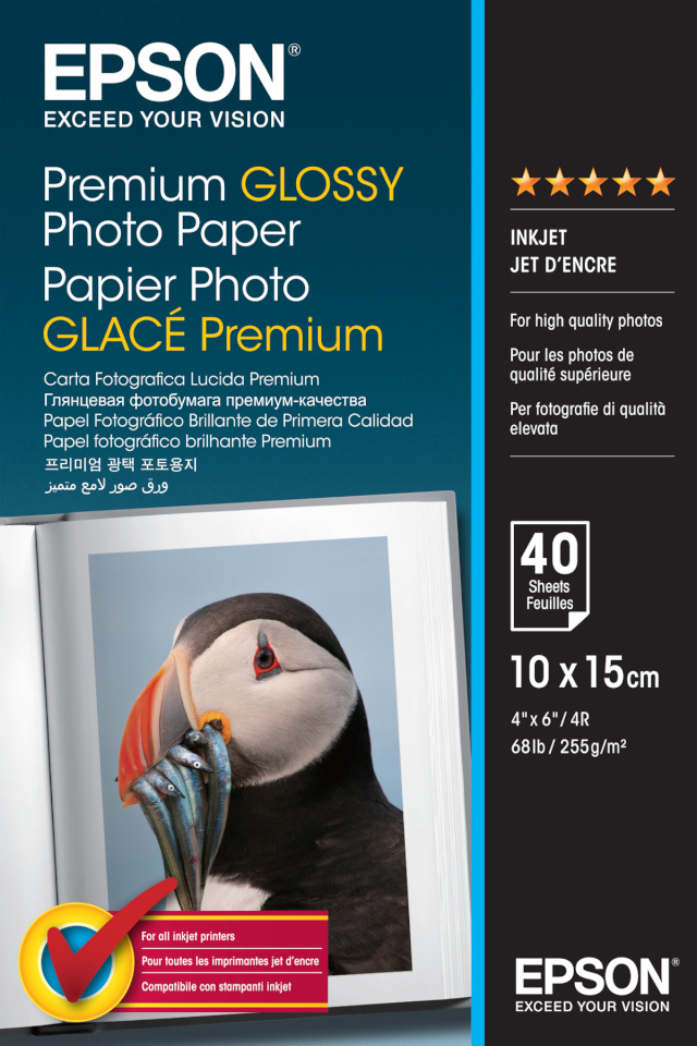 Epson fotopaber Premium Glossy, 10x15cm, 40 lehte