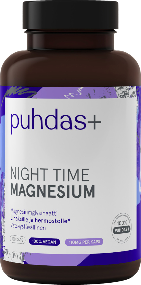 Puhdas+ magneesium Night Time Magnesium, 120tk