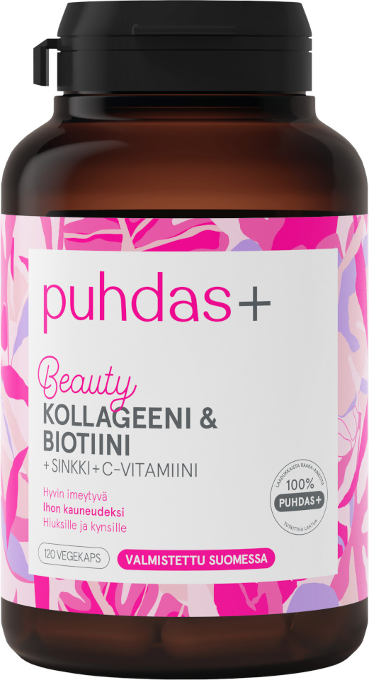 Puhdas+ toidulisand Beauty Collagen & Biotin, 120tk 