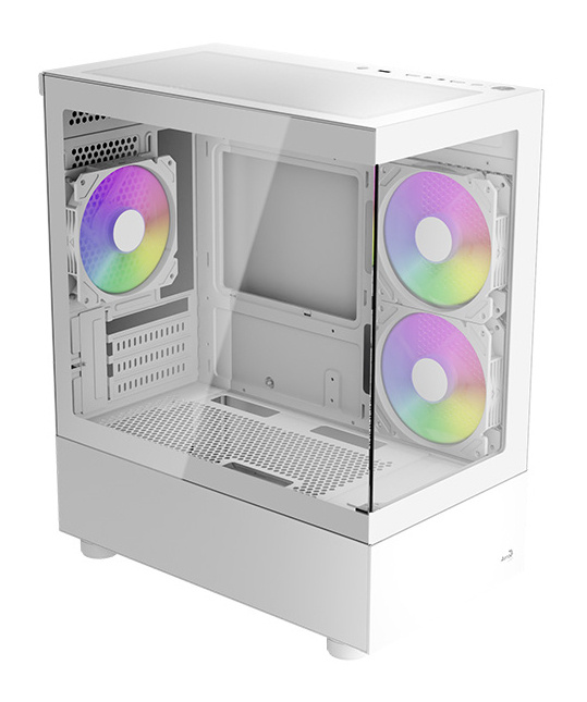 Aerocool korpus Viewport Mini V2 ARGB (valge, Tempered Glass x 2)