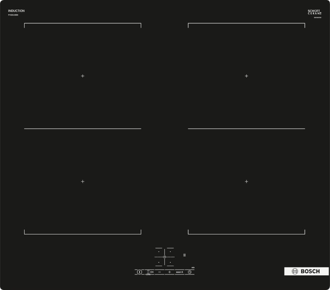 Bosch Serie 4 PVQ611BB6E hob must Built-in 60 cm Zone induction hob 4 zone(s)