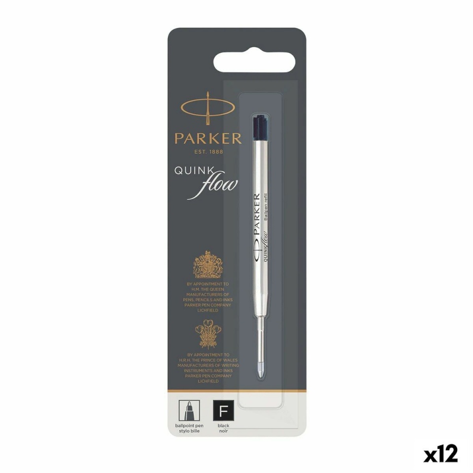 Parker Pastapliiatsi täide Quink Flow must 12tk