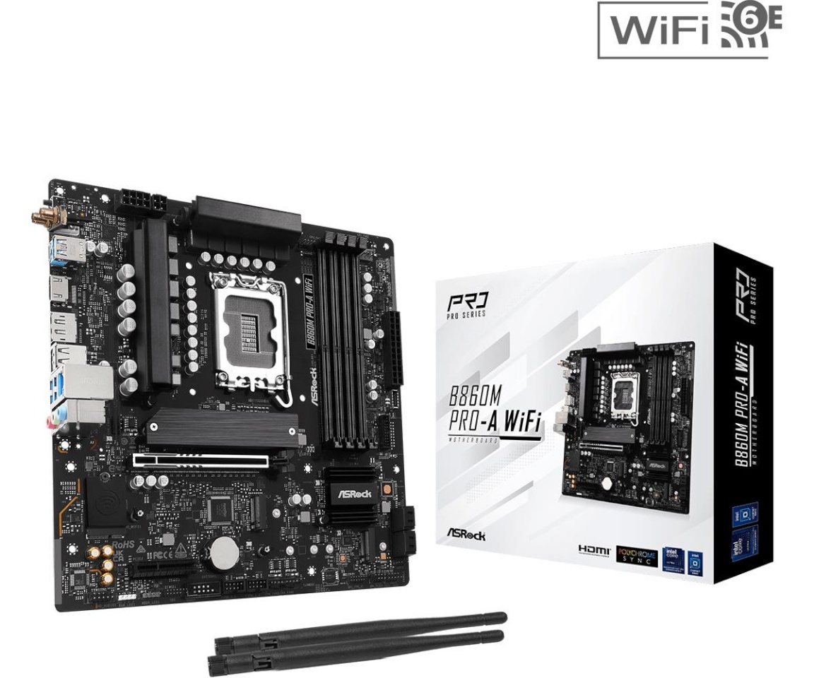 Asrock emaplaat Mb B860 S1851 Matx/b860m Pro-a Wifi