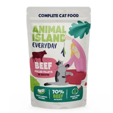Animal Island kassitoit Everyday Beef Pulled Fillets In Broth, 85g