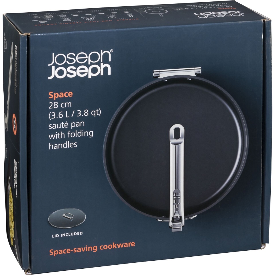 Joseph Joseph Space Fold.Handle Ceram.NS 28cm sinine Saute Pan&Lid