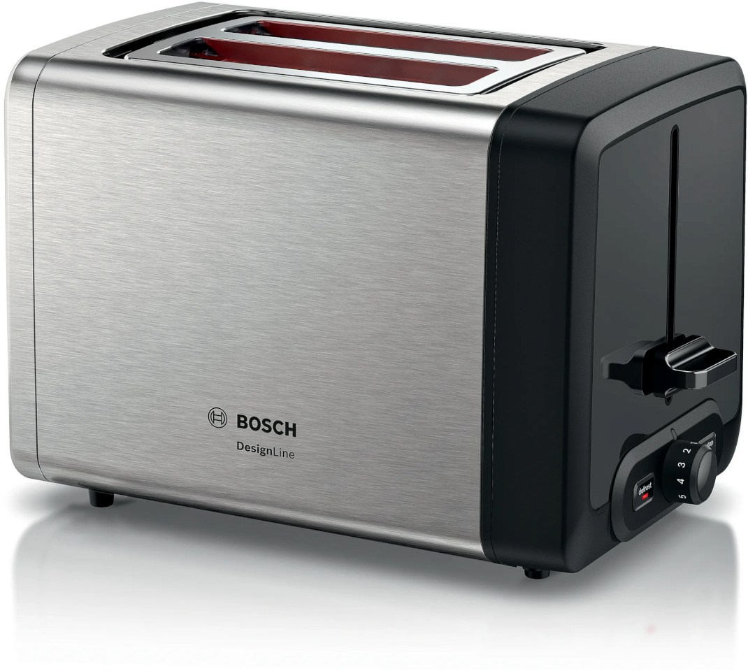 Bosch röster TAT4P420 DesignLine Compact Toaster, hõbedane/must