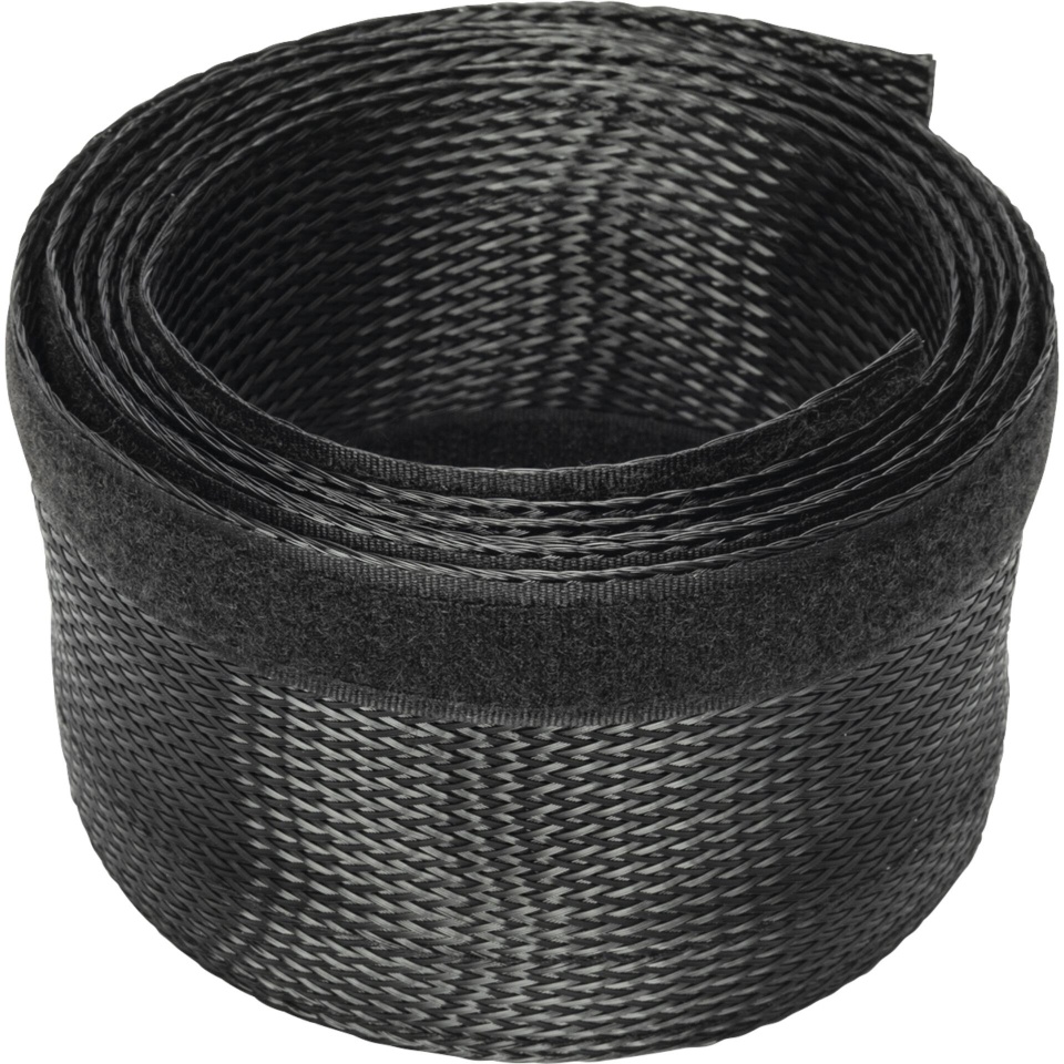 DIGITUS kaabli organiseerija Flexible Cable Hose with Velcro Fastener, 2m, must