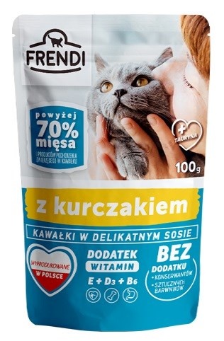 Frendi kassitoit Pieces in Sauce with Chicken - Wet Cat Food- 100g