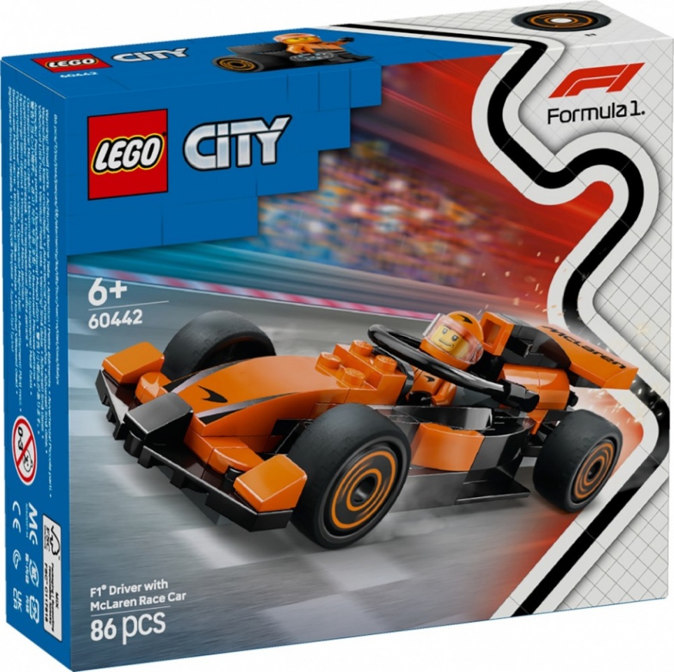 LEGO klotsid 60442 City F1 Rennfahrer mit McLaren Rennauto