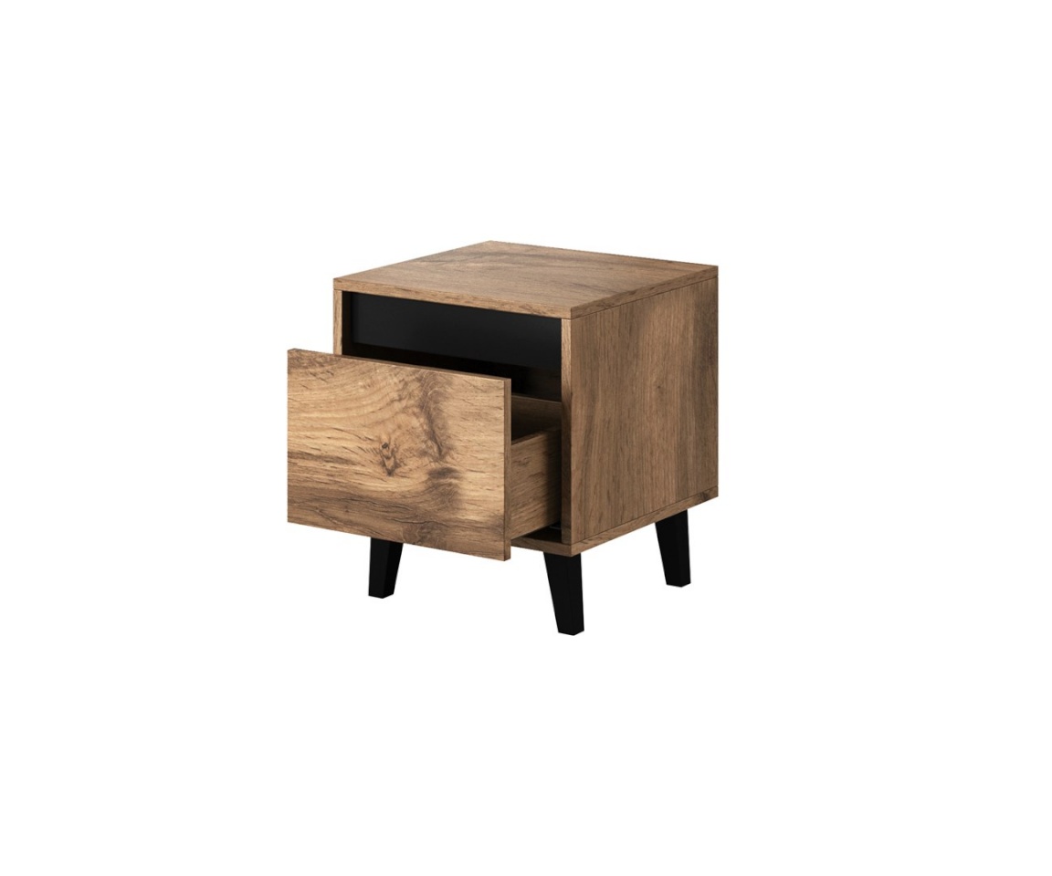 Cama Meble öökapp NORD bedside table 2tk 40x38x45cm oak wotan/anthracite