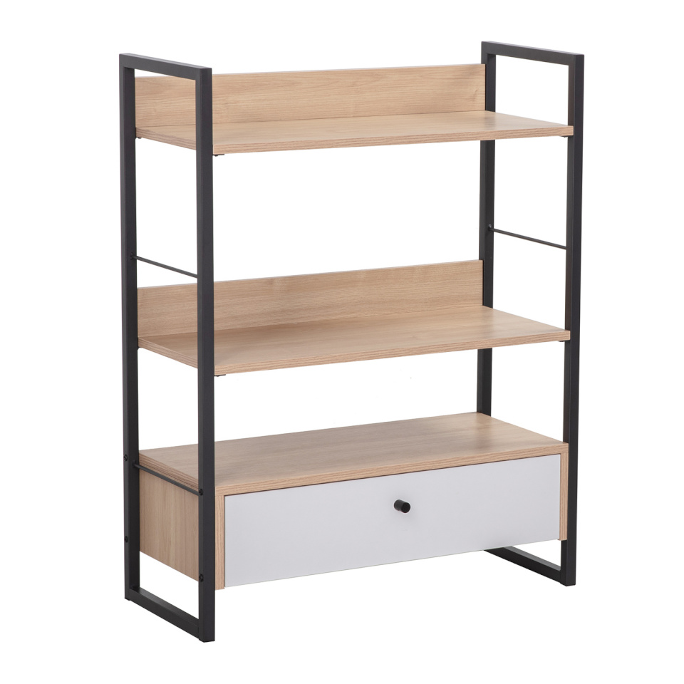 H4Y Riiul STUDY 70x30xH90cm, tamm/valge