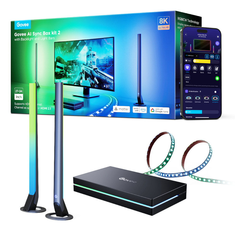 Govee AI Sync Box Kit 2 nutikas valgustuskomplekt, 27–34"