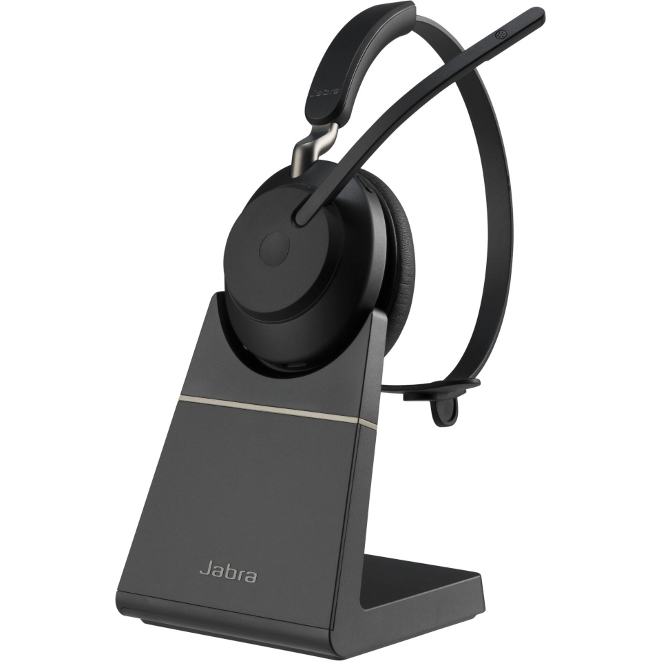 Jabra mikrofoniga kõrvaklapid Evolve2 65 UC Mono Headset must BT USB-A + Charging Stand