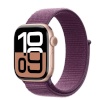 Apple Watch Series 10 GPS 42mm Rose Gold Aluminium Case with Plum Sport Loop, roosa kuld/lilla