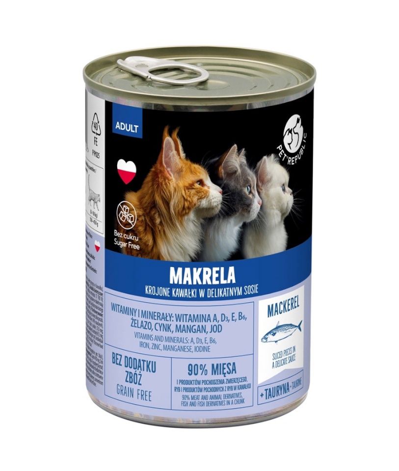 Petrepublic kassitoit Mackerel Pieces in a delicate Sauce - Wet Cat Food- 400g