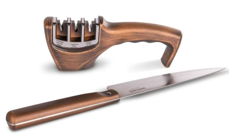 Lamart nuga + teritaja LT2156 Knife + Sharpener Set, pronks
