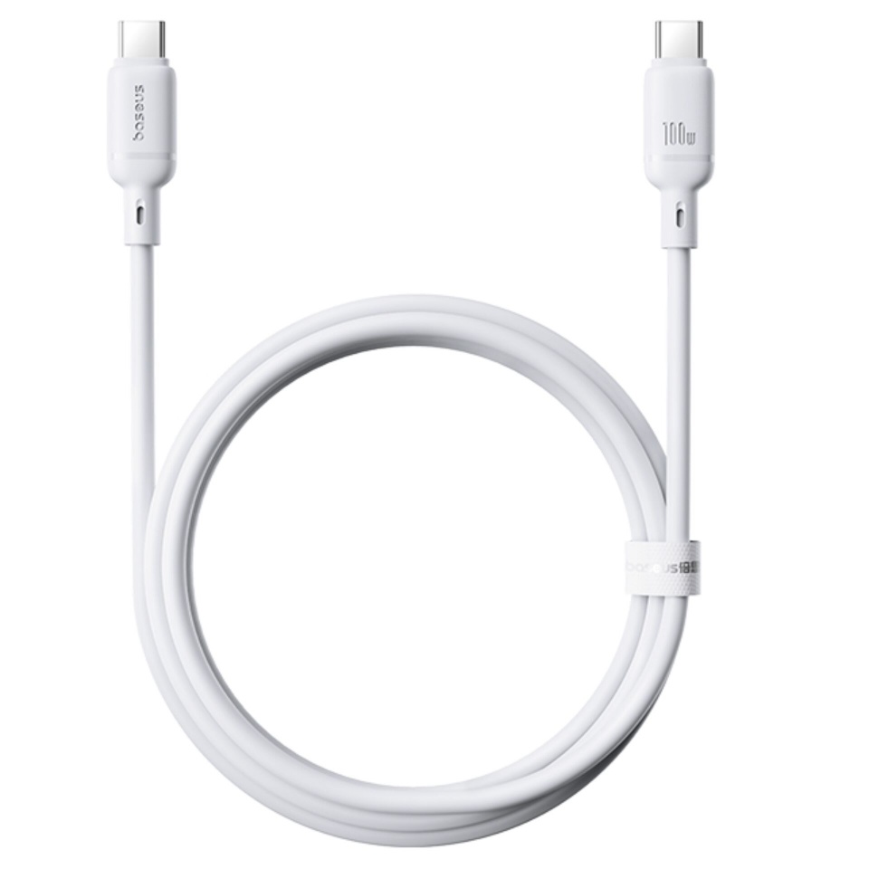 Baseus laadimiskaabel Silky Ser.Charging cable Type-C to Type-C 100W 1m valge
