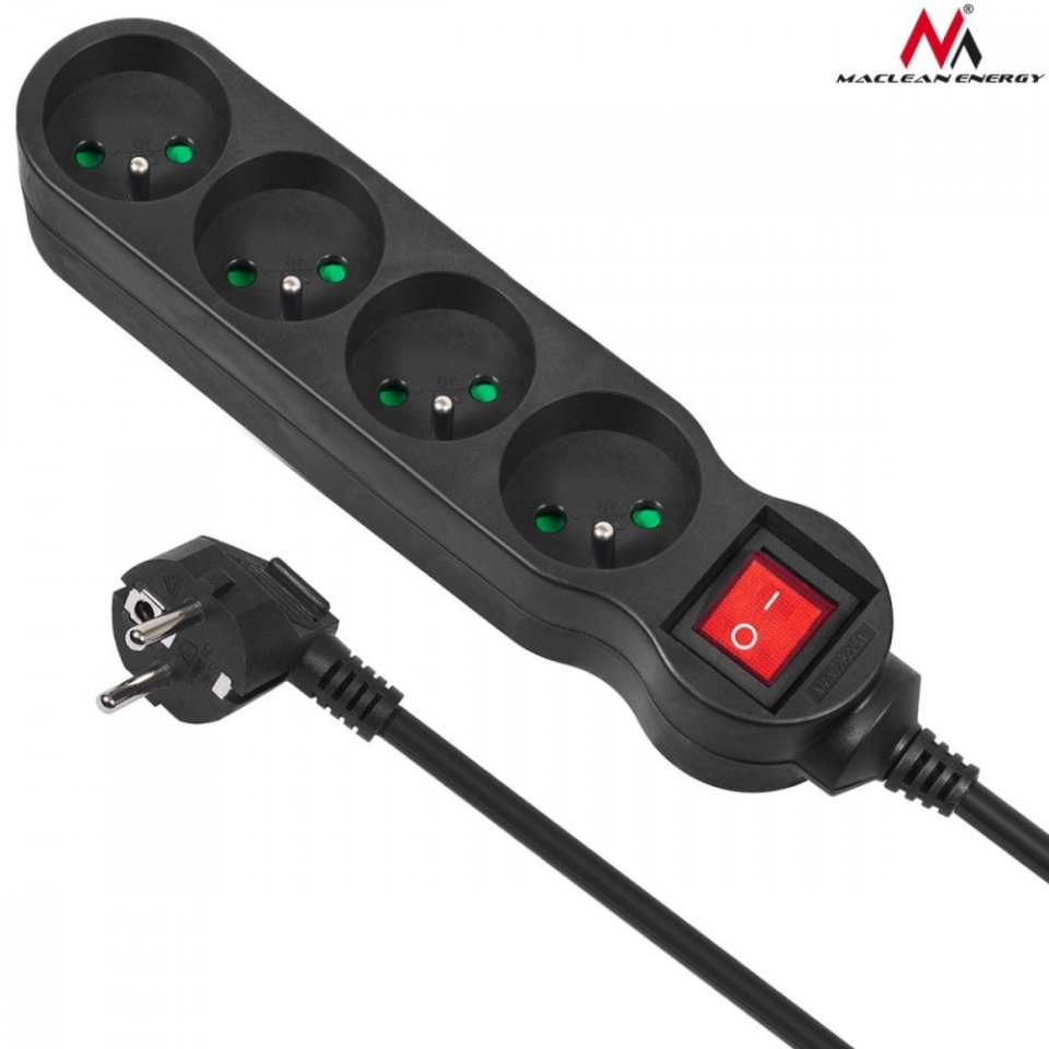Maclean pikendusjuhe Power strip 1,4m MCE180 2300W must
