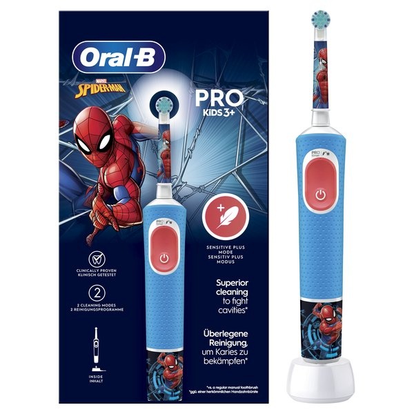 Braun elektriline hambahari Oral-B Vitality Pro 103 Kids Spiderman, sinine/punane