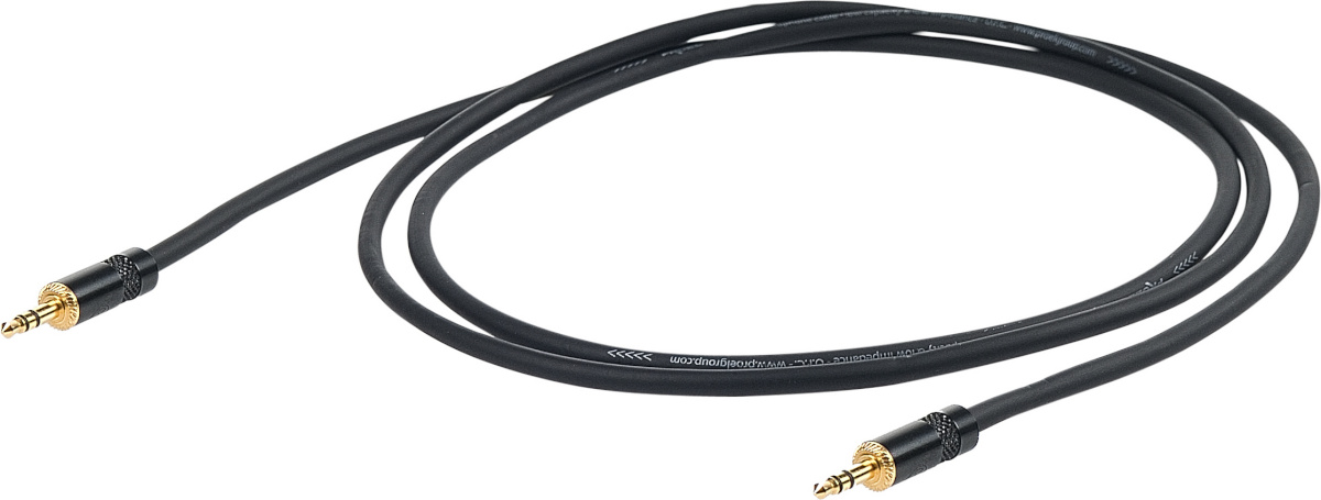 Proel helikaabel 3,5mm stereo - 3,5mm stereo , 3m, must