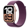 Apple Watch Series 10 GPS 46mm Rose Gold Aluminium Case with Plum Sport Loop, roosa kuld/lilla
