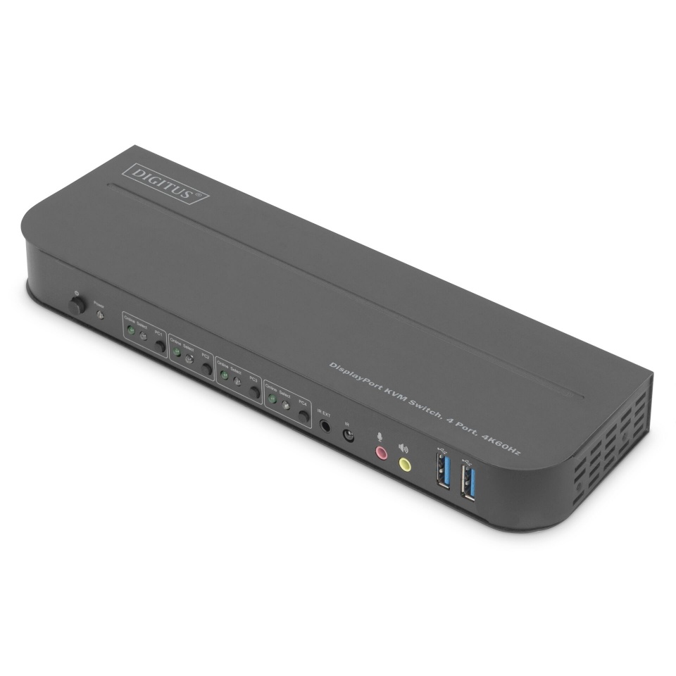 Digitus KVM-Switch 4-Port 4K60Hz, 4xDP in, 1xDP/HDMI out