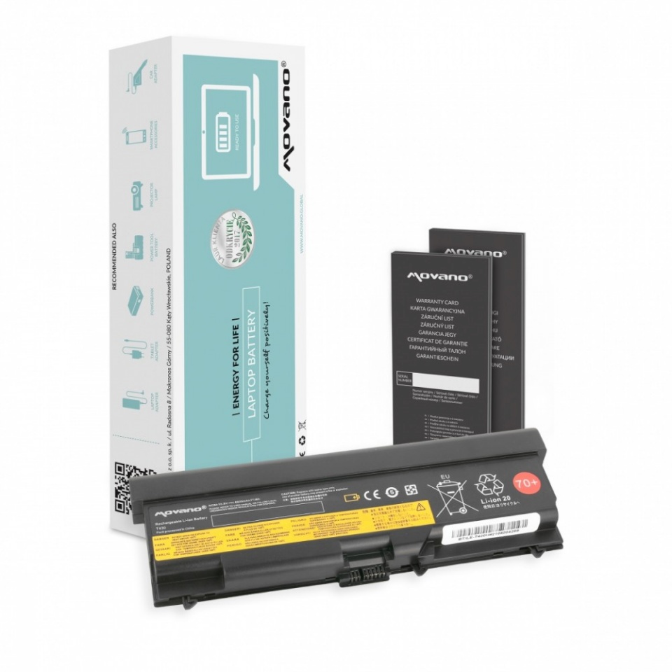 Movano sülearvuti aku for Lenovo ThinkPad L530 T430 T530 - 6600 mAh (71 Wh)