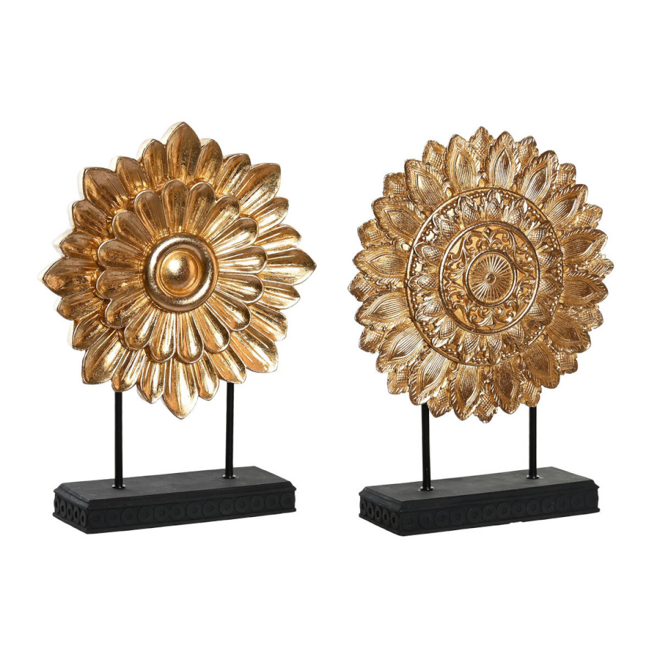 DKD Home Decor dekoratiivkuju 25x8x34cm must kuldne Kaasaegne Ringid 2tk