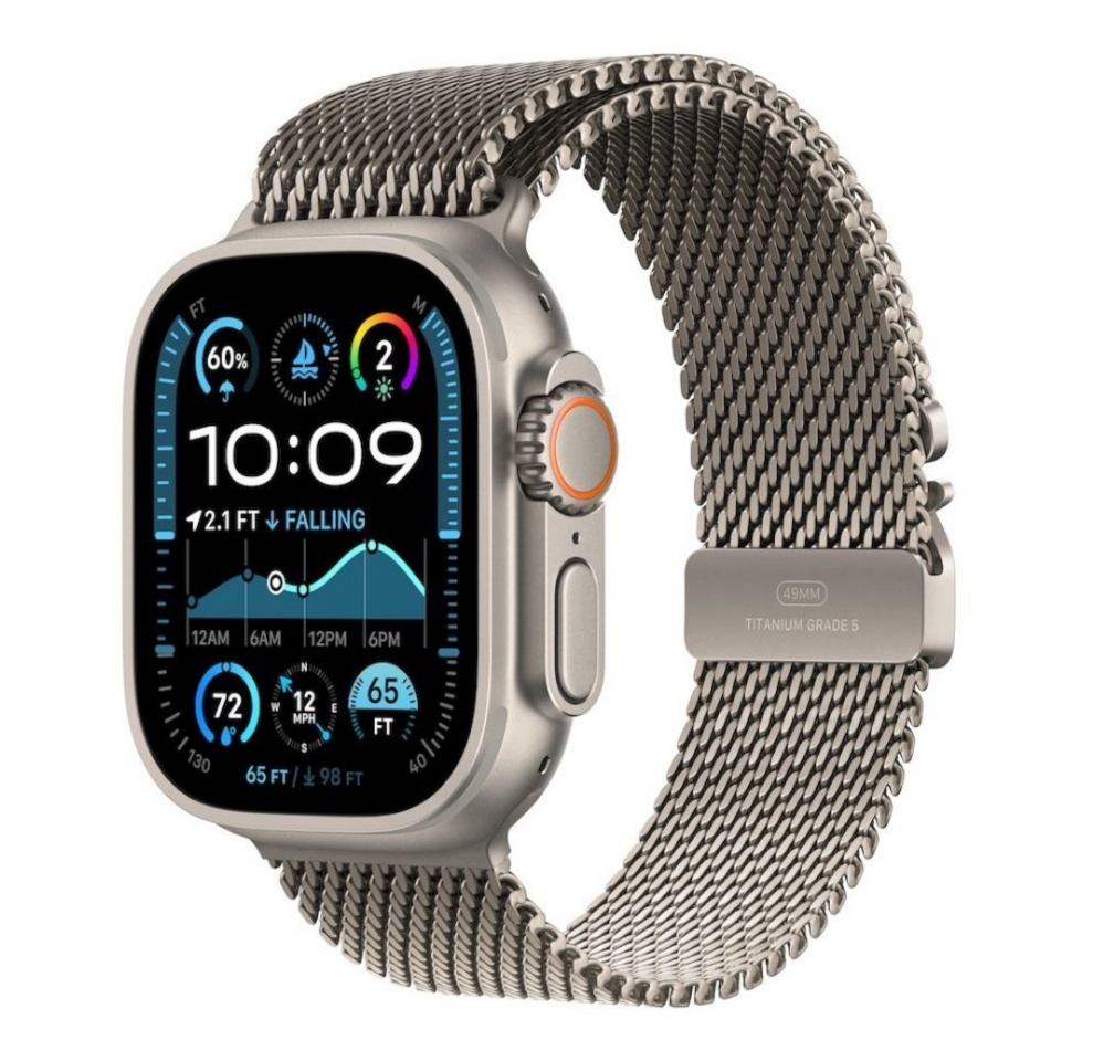 Apple Watch Ultra 2 GPS + Cellular 49mm Natural Titanium Case with Natural Titanium Milanese Loop, S, roostevaba