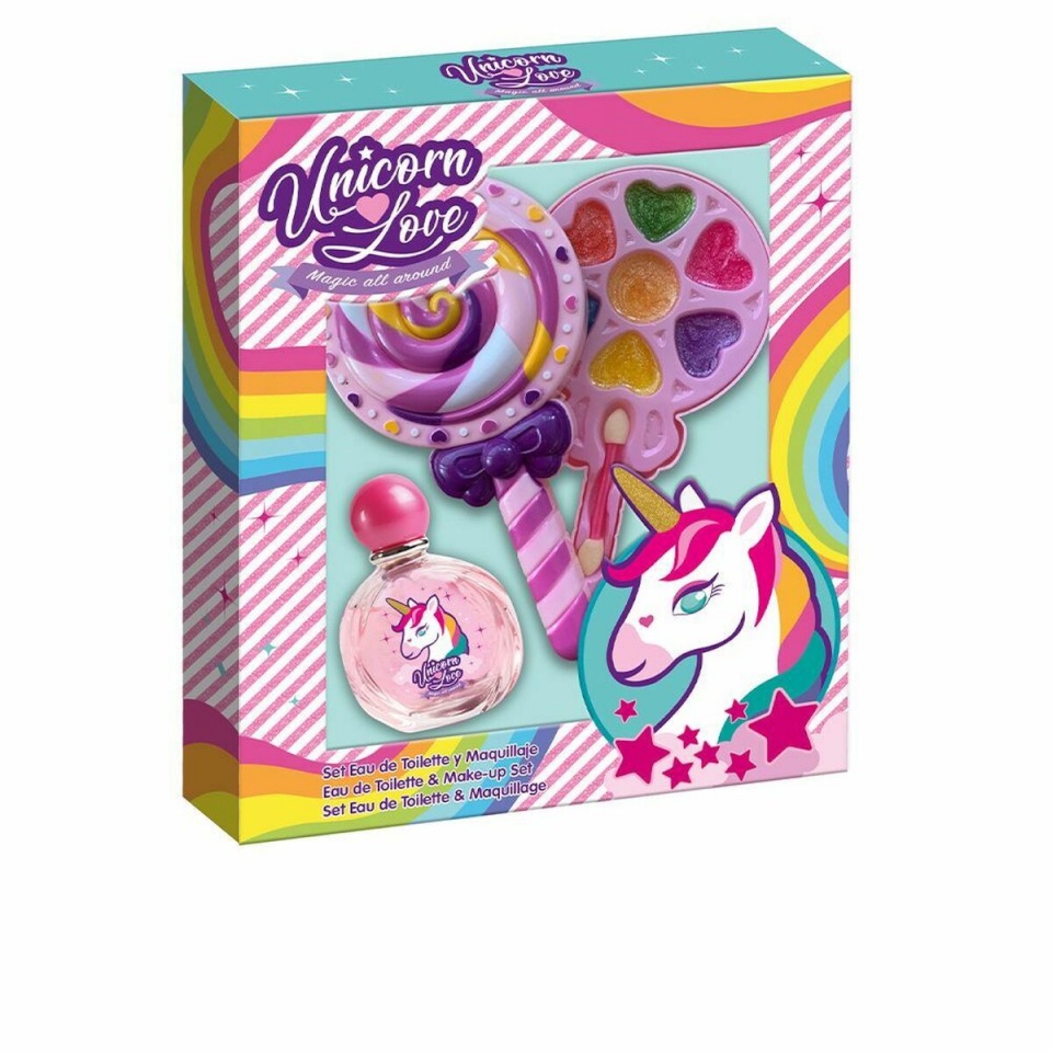 Cartoon Laste meigikomplekt Unicorn Love Bi pulgakomm (9tk)