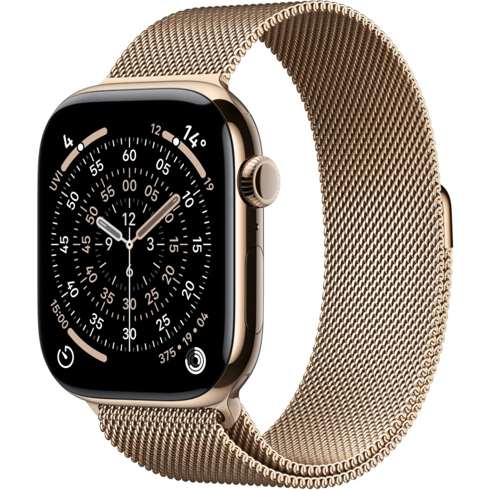 Apple Watch Series 11 46mm GPS + Cellular, S/M, Gold Titanium, Milanese Loop, kuldne 