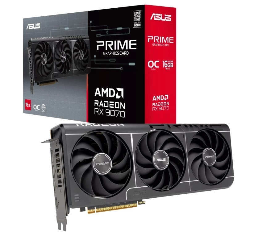ASUS videokaart RX 9070 PRIME EVO OC 16 GB GDDR6 256bit DP HDMI