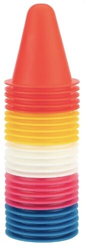 Schreuders Koonuste komplekt 25tk Mini Slalom cone set - 8cm-5x5 colours