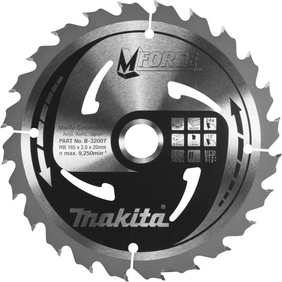 Makita saeketas B-32007 M-FORCE Saw Blade 165x20x24Z