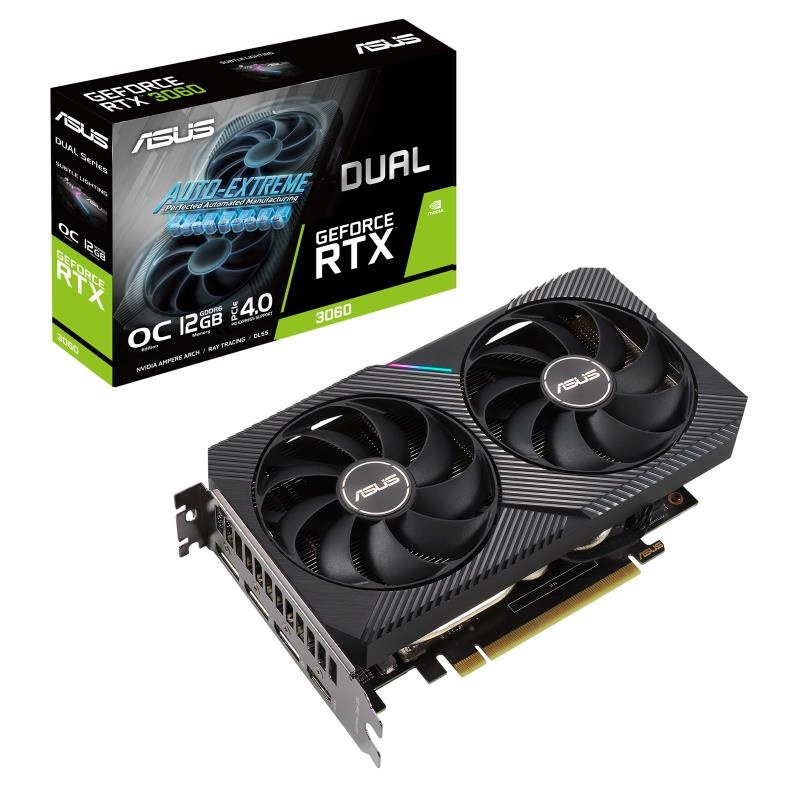 ASUS videokaart GeForce RTX 3060 DUAL OC V2 12GB GDDR6 192bit 3xDP HDMI