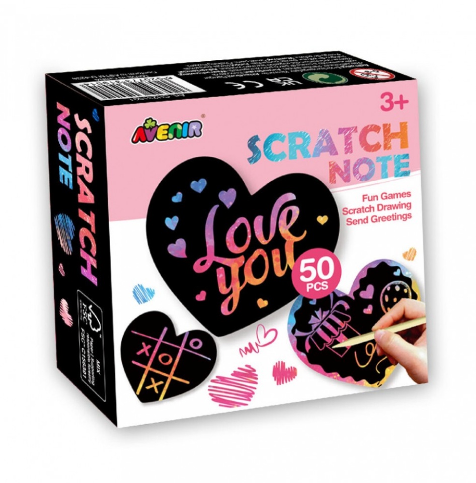 MG DYSTRYBUCJA Scratch pads - Heart-shaped notes