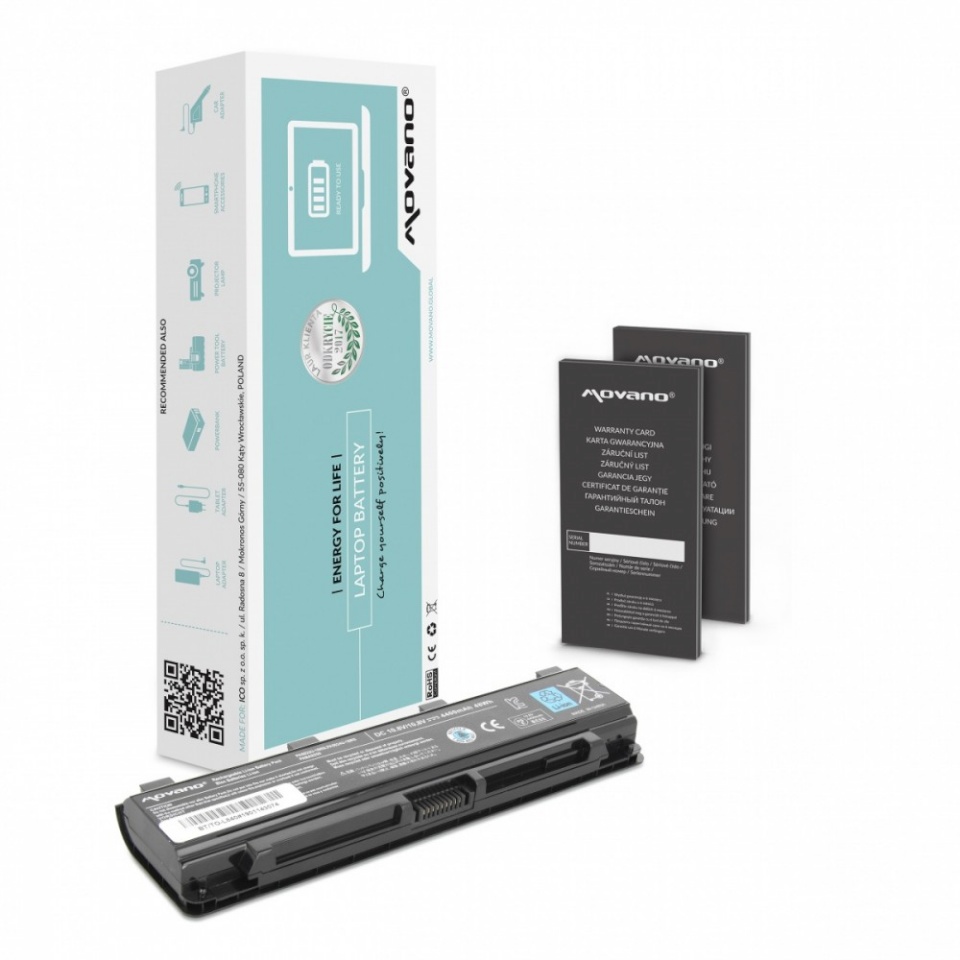 Movano sülearvuti aku PA5024U-1BRS for Toshiba Satelite C850 L850 - 4400 mAh (48 Wh)